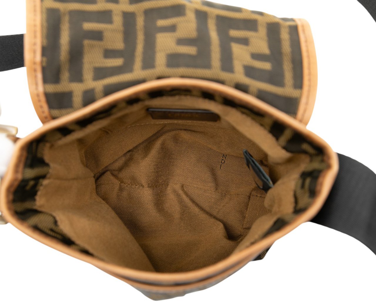 Fendi Mini FF Zucca Canvas Crossbody Bruin
