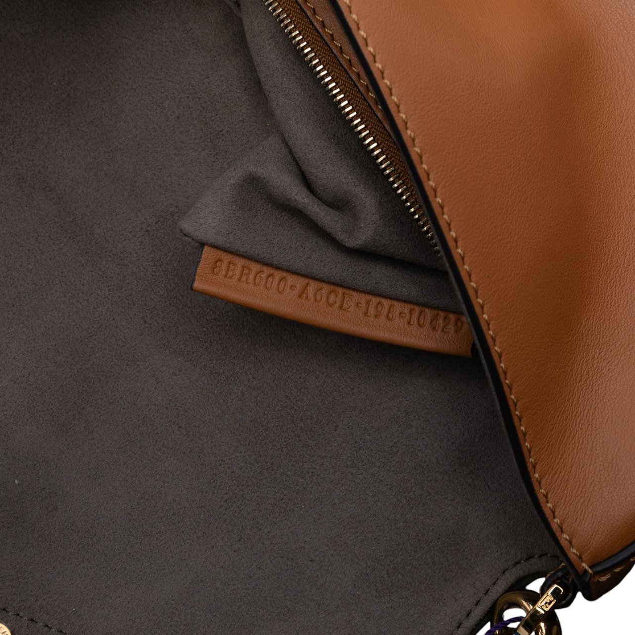 Fendi Vitello Grace FF 1974 Baguette Crossbody Bruin