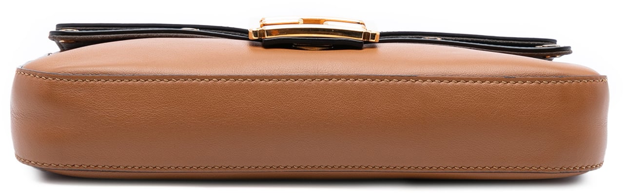 Fendi Vitello Grace FF 1974 Baguette Crossbody Bruin