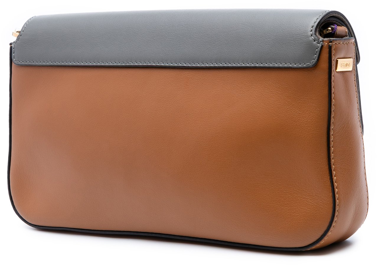 Fendi Vitello Grace FF 1974 Baguette Crossbody Bruin