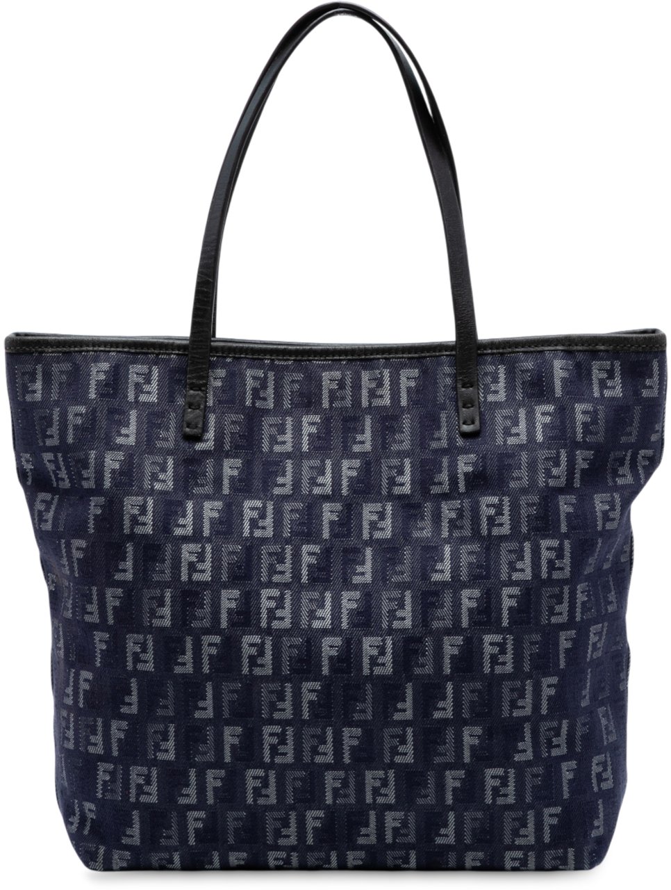 Fendi Zucchino Denim Tote Blauw