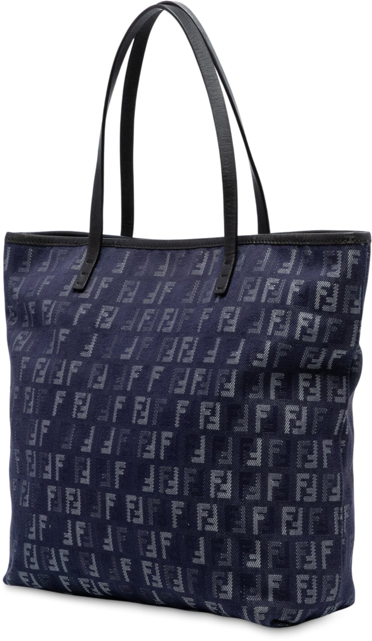 Fendi Zucchino Denim Tote Blauw