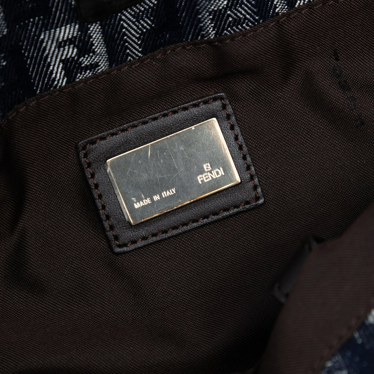 Fendi Zucchino Denim Tote Blauw