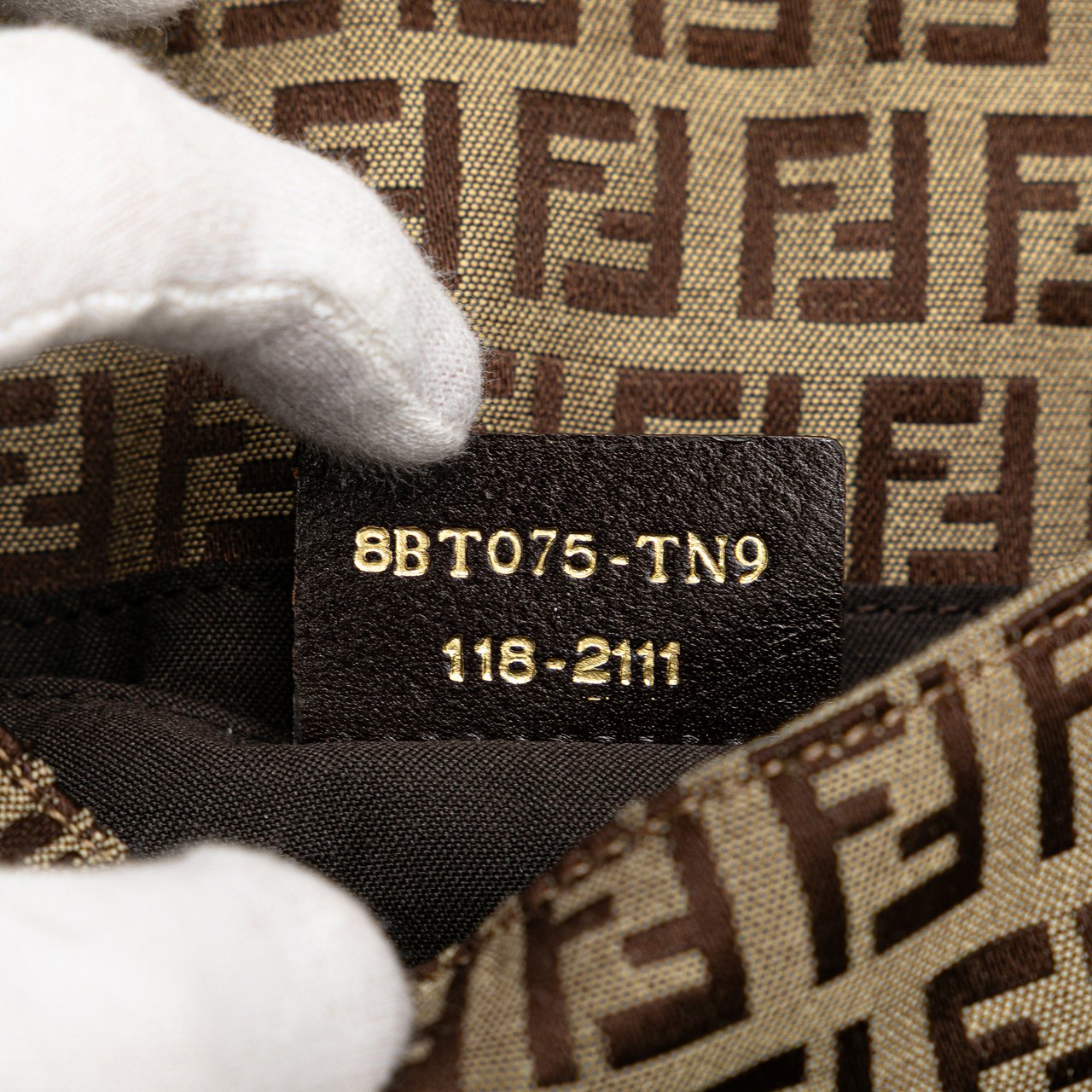 Fendi Zucchino Canvas Crossbody Bruin