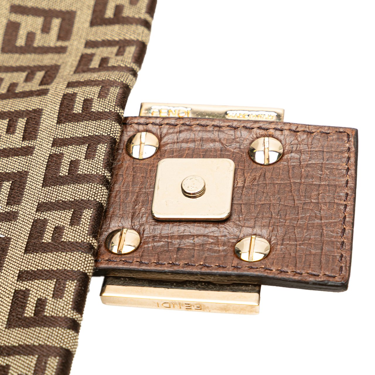 Fendi Zucchino Canvas Crossbody Bruin