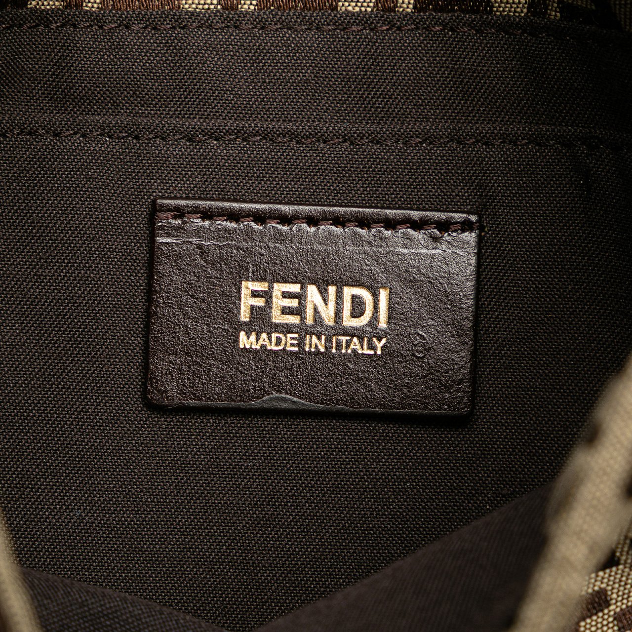 Fendi Zucchino Canvas Crossbody Bruin
