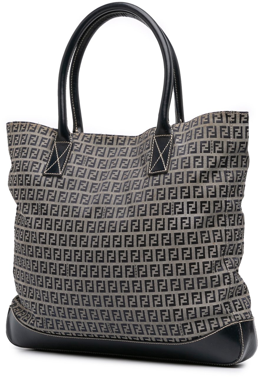 Fendi Zucchino Canvas Tote Grijs