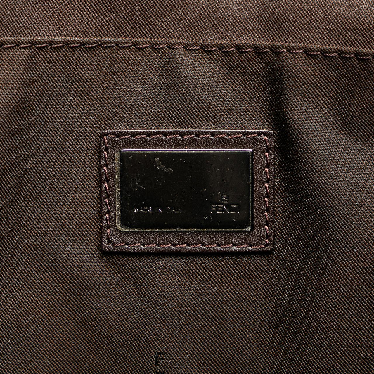 Fendi Medium Zucchino Canvas Roll Tote Bruin