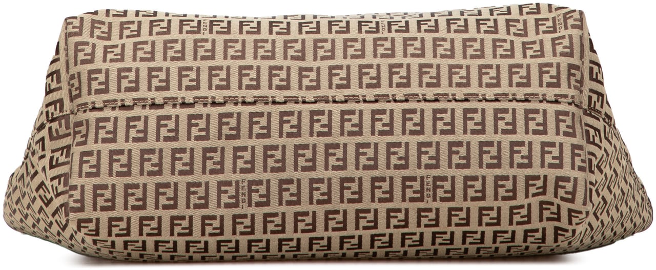 Fendi Medium Zucchino Canvas Roll Tote Bruin