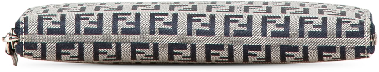 Fendi Zucchino Canvas Zip Around Long Wallet Grijs