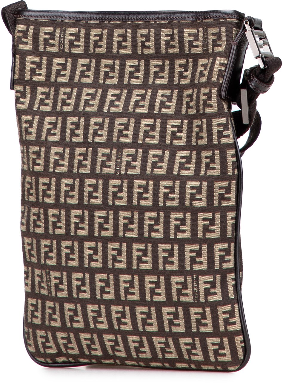 Fendi Zucchino Canvas Crossbody Bruin