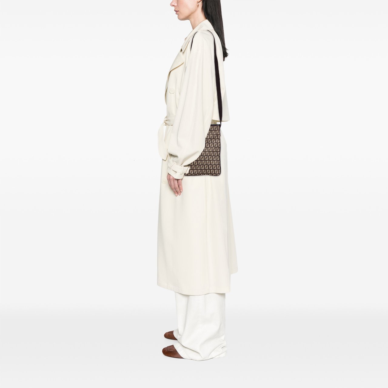 Fendi Zucchino Canvas Crossbody Bruin