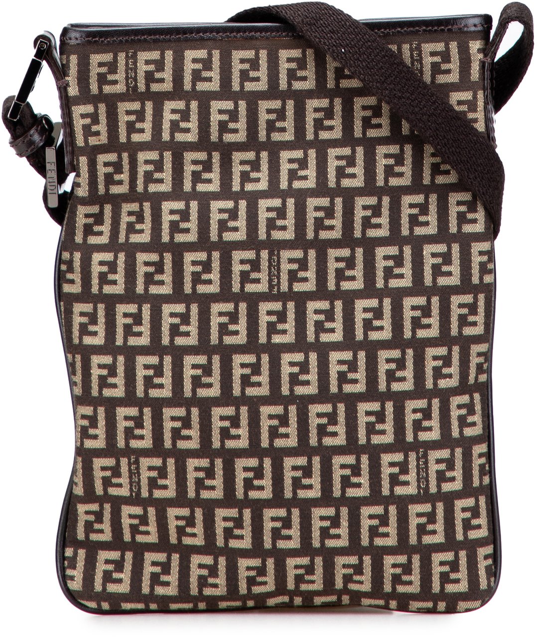 Fendi Zucchino Canvas Crossbody Bruin