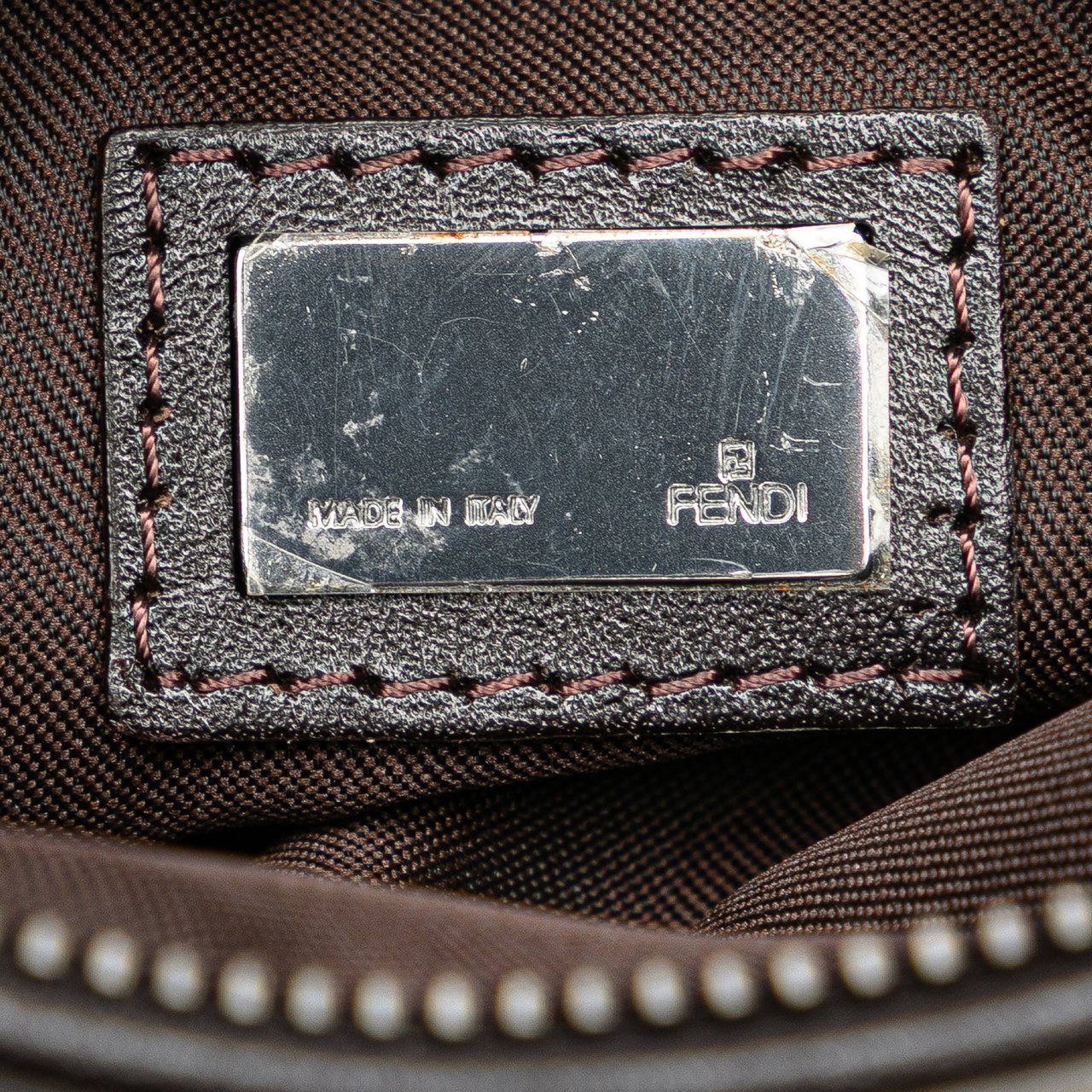 Fendi Zucchino Canvas Crossbody Bruin