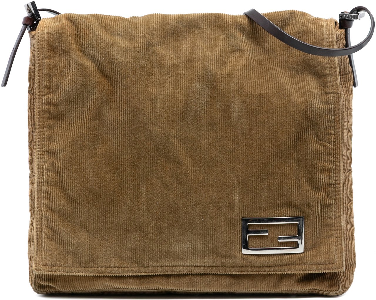 Fendi Corduroy Shoulder Bag Bruin