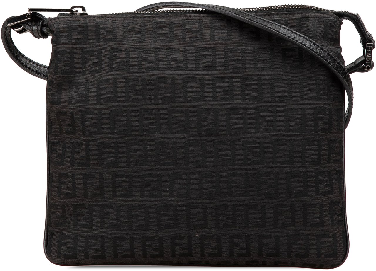 Fendi Zucchino Canvas Crossbody Zwart