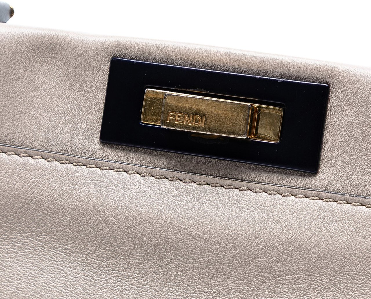 Fendi Medium Leather Peekaboo Iconic Satchel Bruin