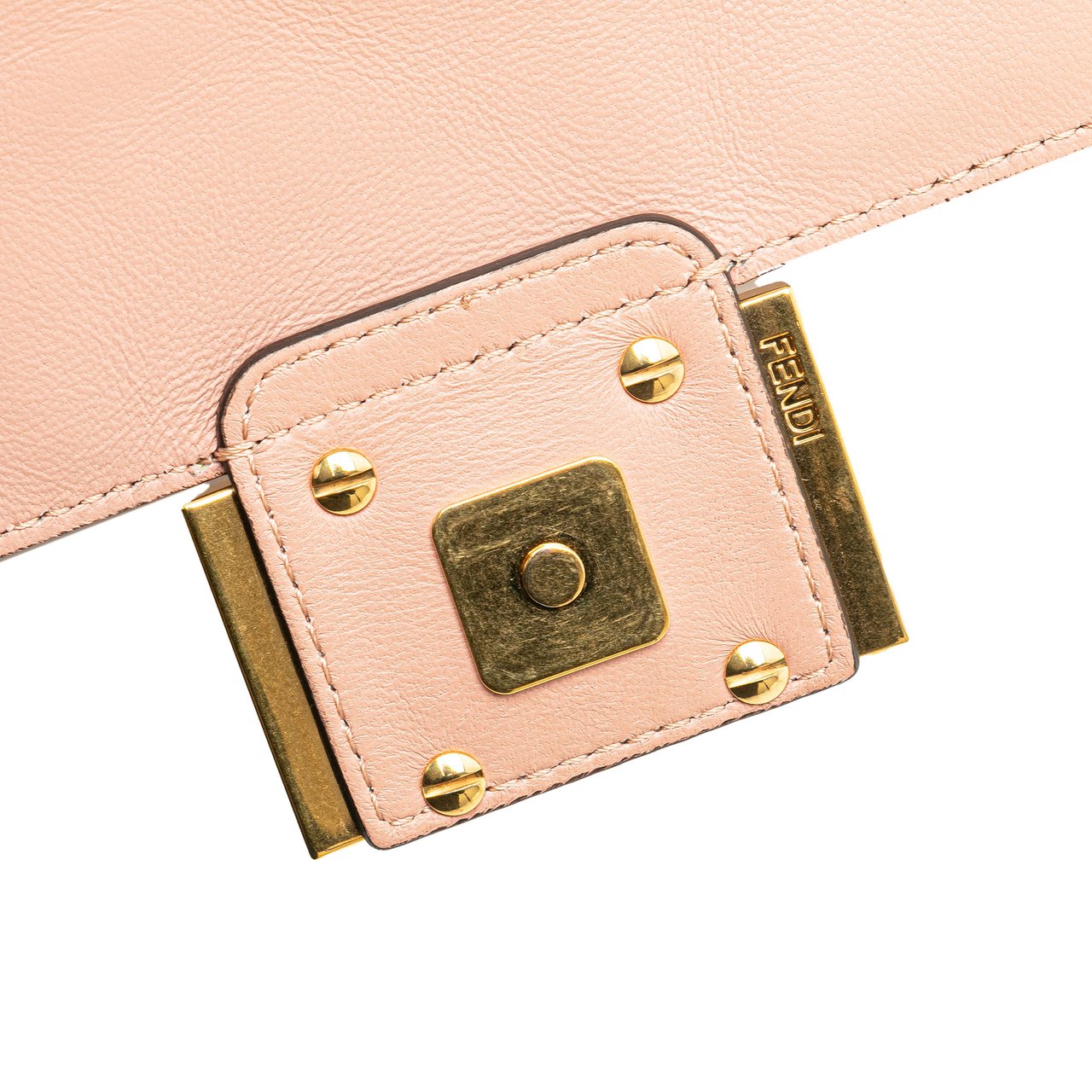 Fendi Mini Zucca Embossed Leather Baguette Satchel Roze