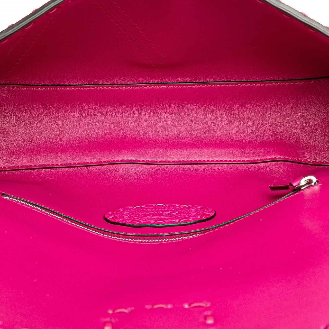 Fendi Leather Selleria Baguette Satchel Roze