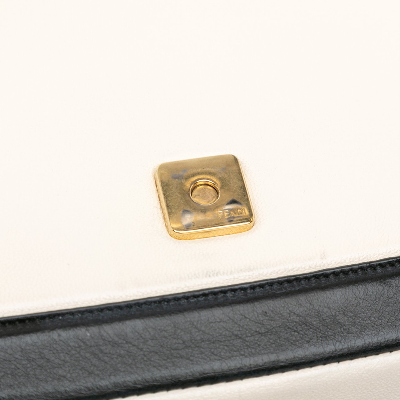 Fendi Bicolor Leather Chain Baguette Wit