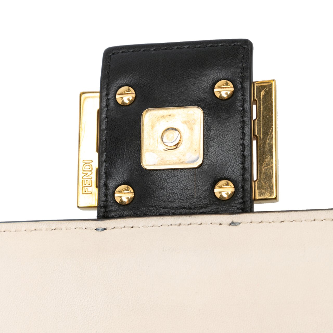 Fendi Bicolor Leather Chain Baguette Wit