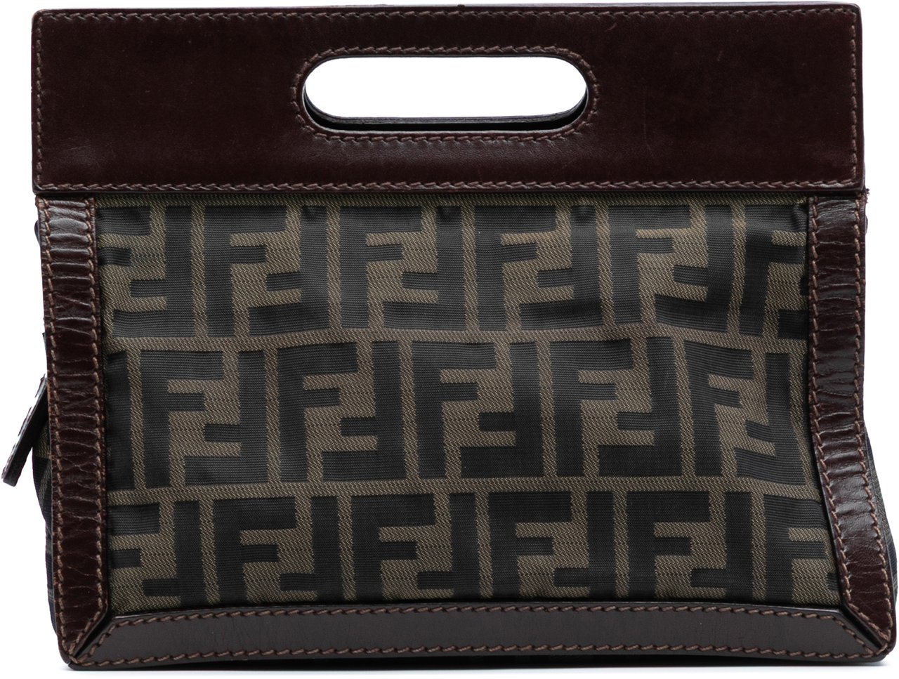Fendi Mini Zucca Canvas Peekaboo Defender Bruin