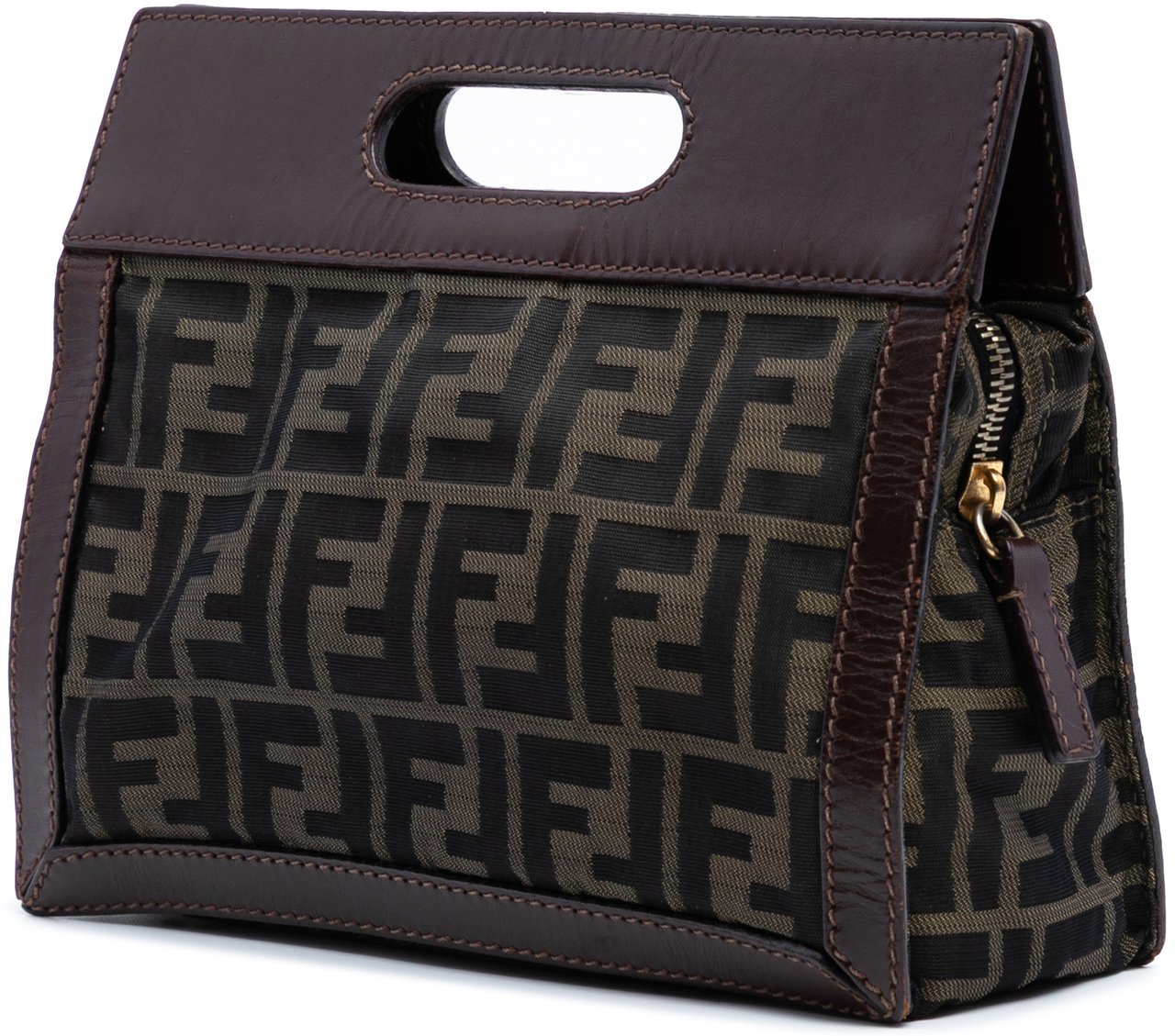 Fendi Mini Zucca Canvas Peekaboo Defender Bruin
