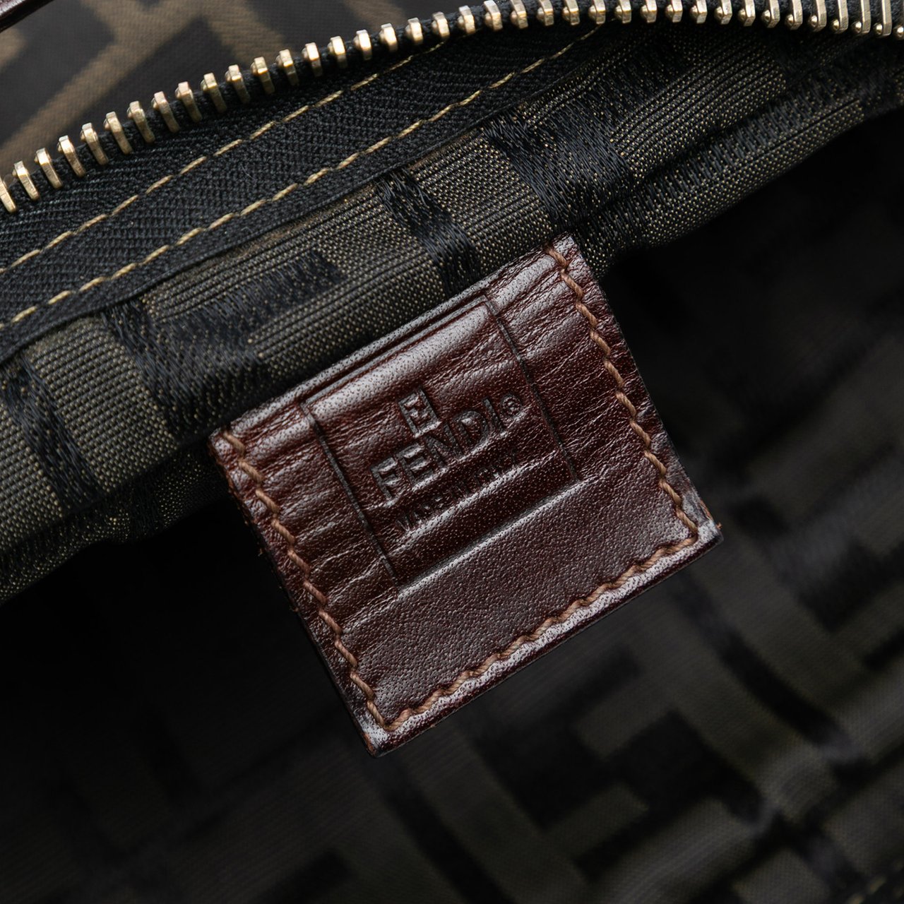 Fendi Mini Zucca Canvas Peekaboo Defender Bruin