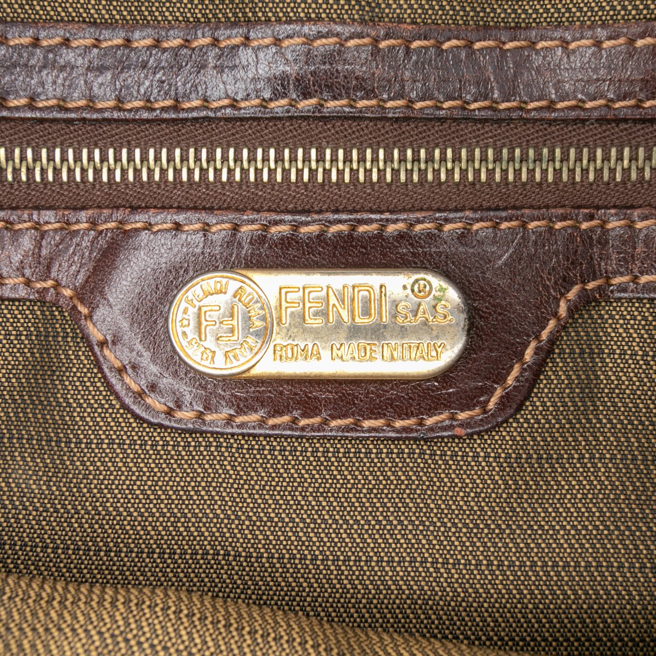 Fendi Zucca Canvas Satchel Bruin