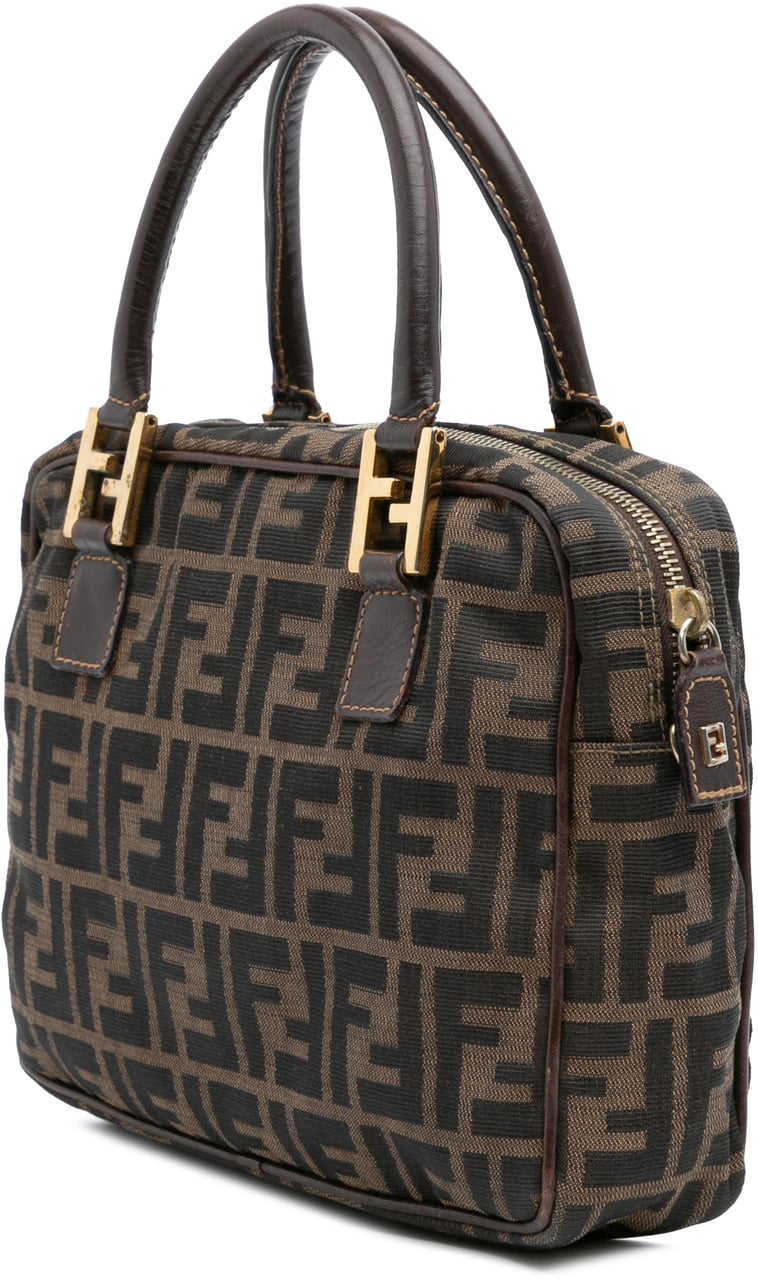 Fendi Zucca Canvas Satchel Bruin