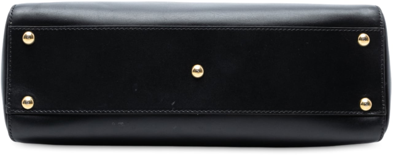 Fendi Medium Shiny Nappa Peekaboo Iconic Satchel Zwart