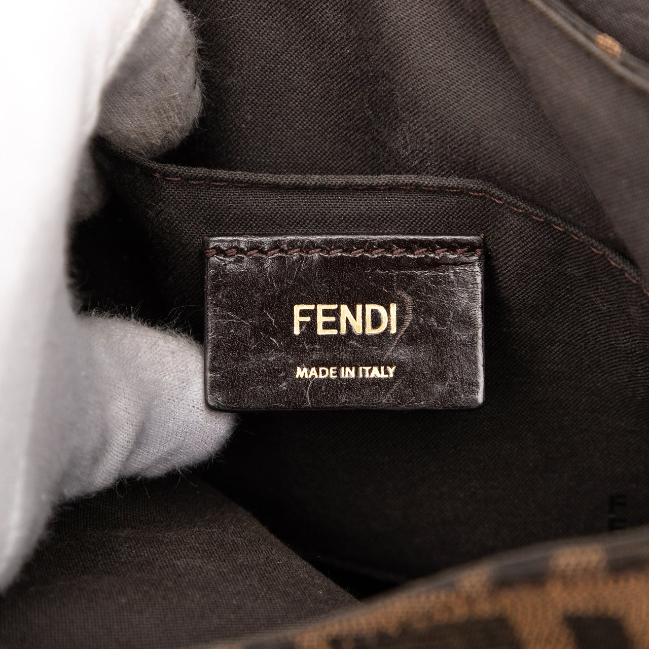 Fendi Small Zucca Canvas Artic Crossbody Bruin