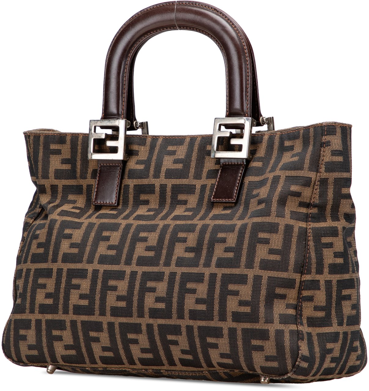 Fendi Small Zucca Canvas Twins Tote Bruin