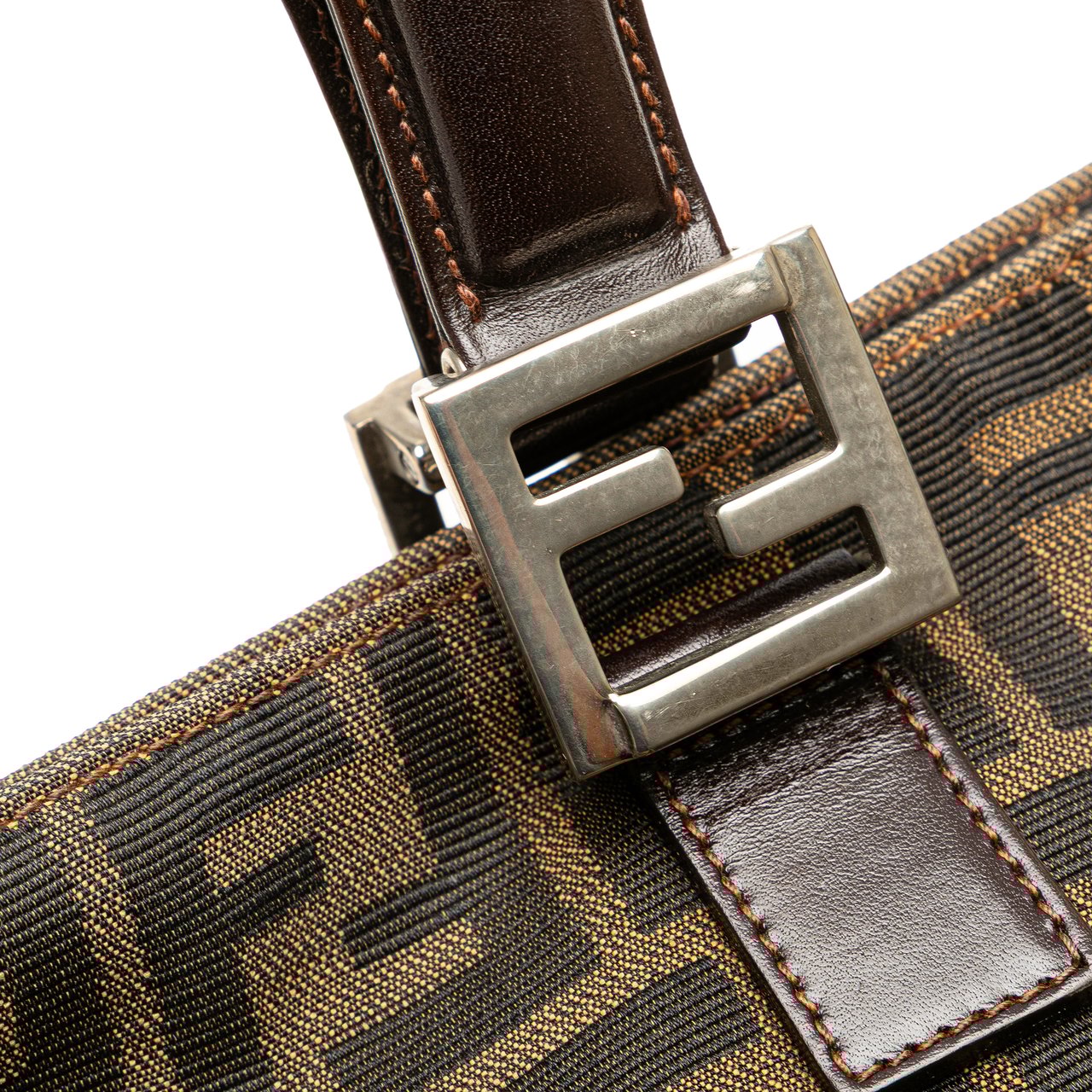 Fendi Small Zucca Canvas Twins Tote Bruin
