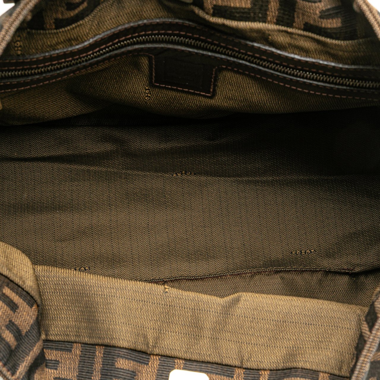 Fendi Small Zucca Canvas Twins Tote Bruin