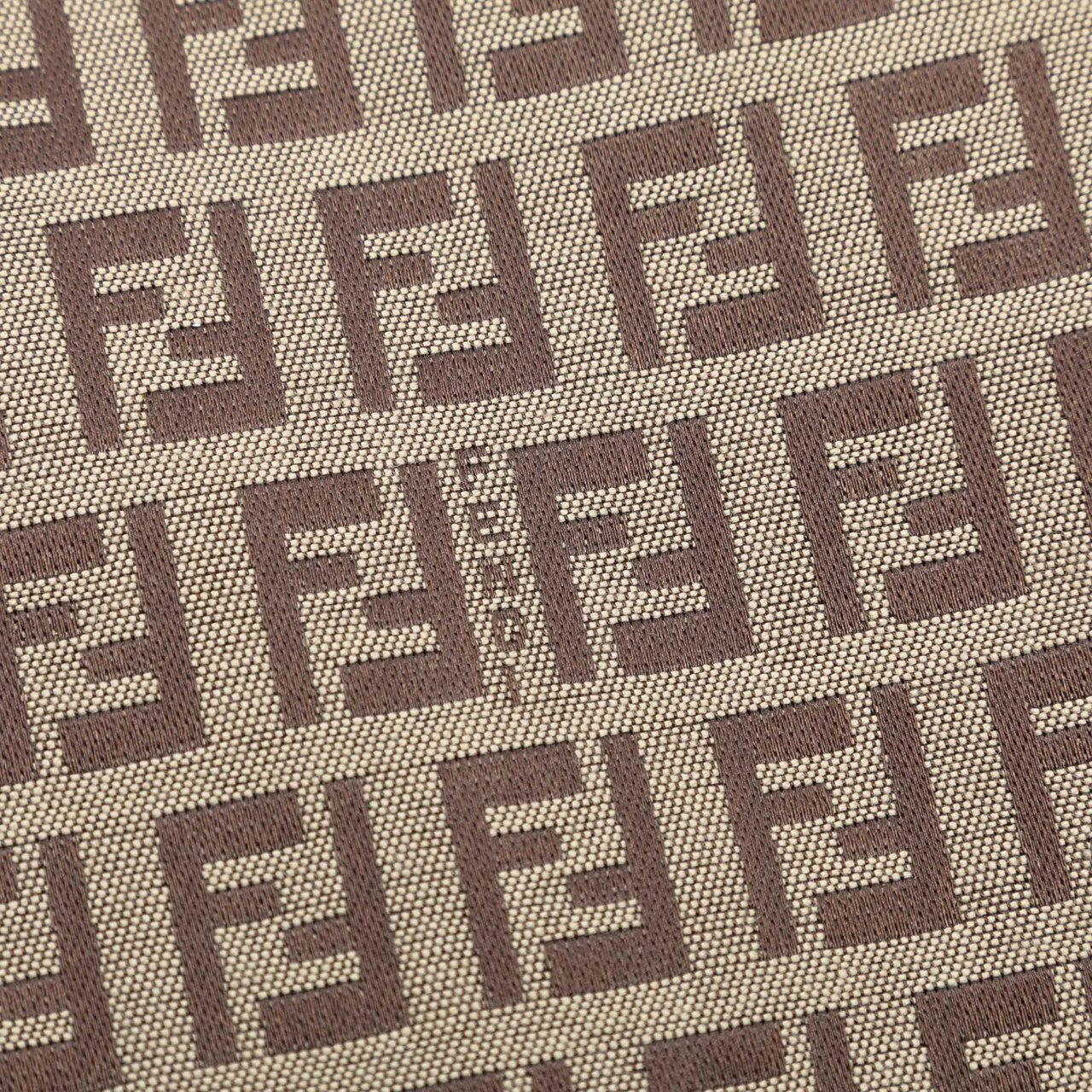 Fendi Zucchino Canvas Oyster Hobo Bruin