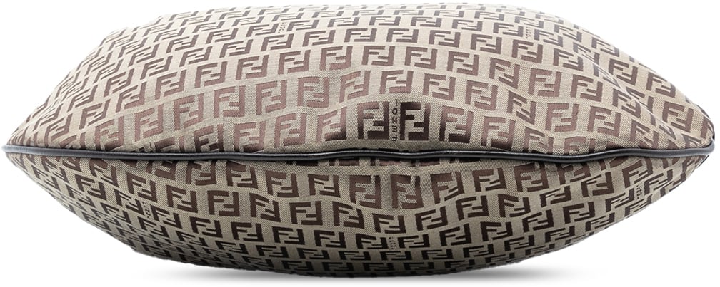 Fendi Zucchino Canvas Oyster Hobo Bruin