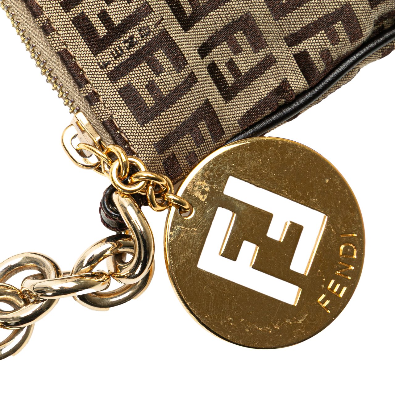 Fendi Zucchino Canvas Crossbody Bruin