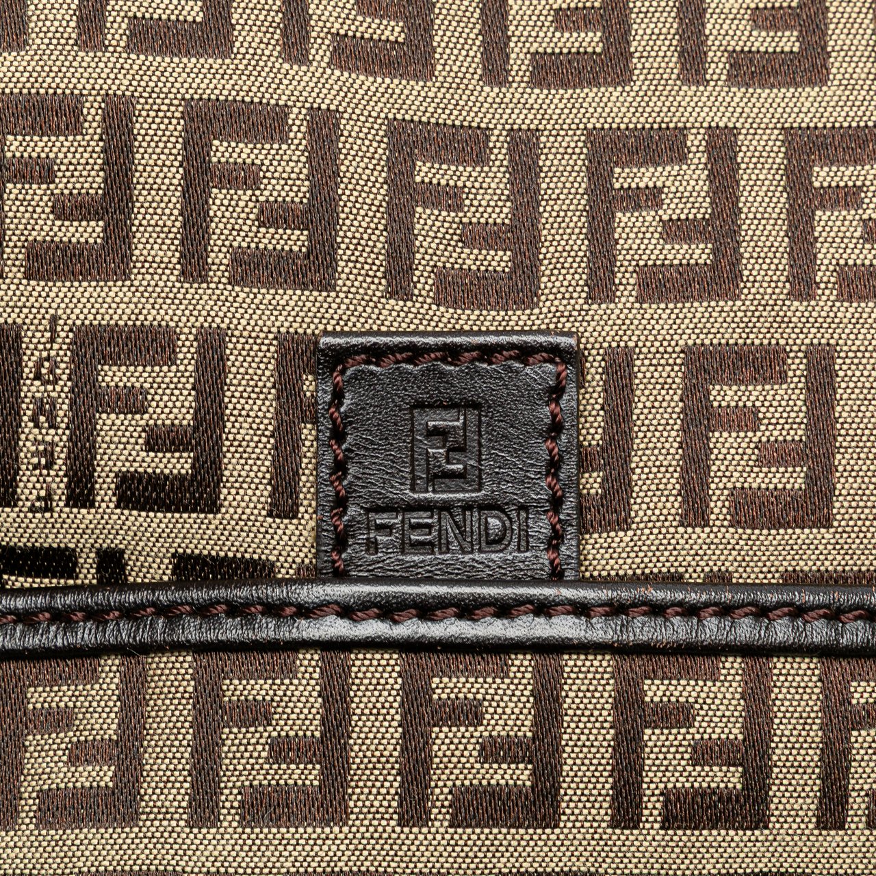 Fendi Zucchino Canvas Crossbody Bruin