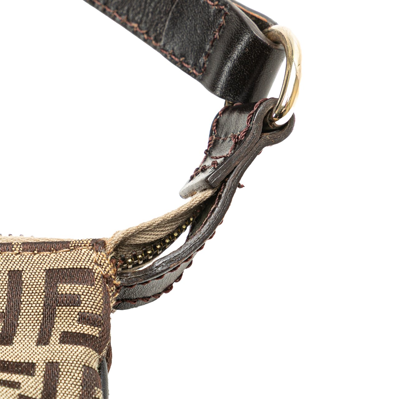 Fendi Zucchino Canvas Crossbody Bruin