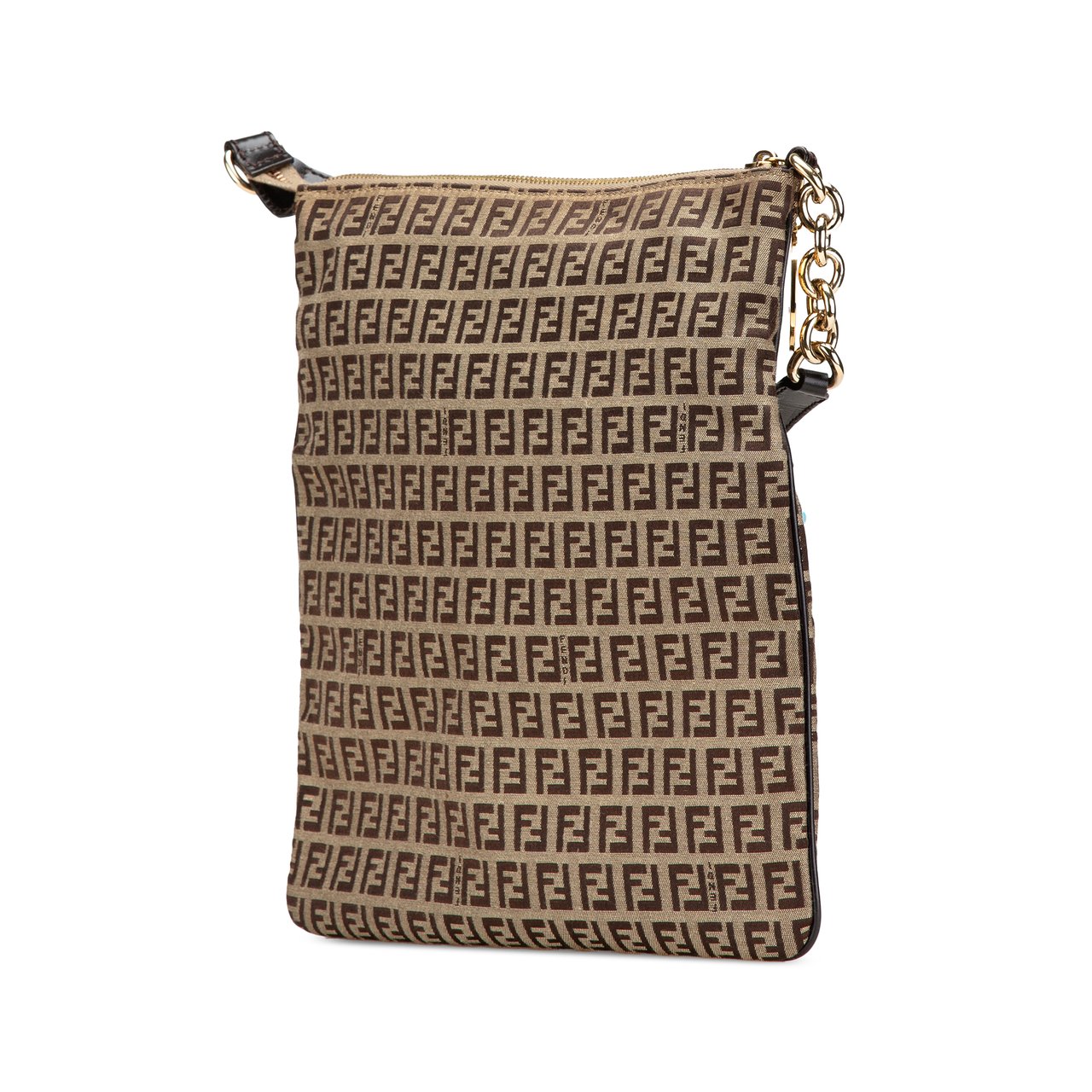 Fendi Zucchino Canvas Crossbody Bruin