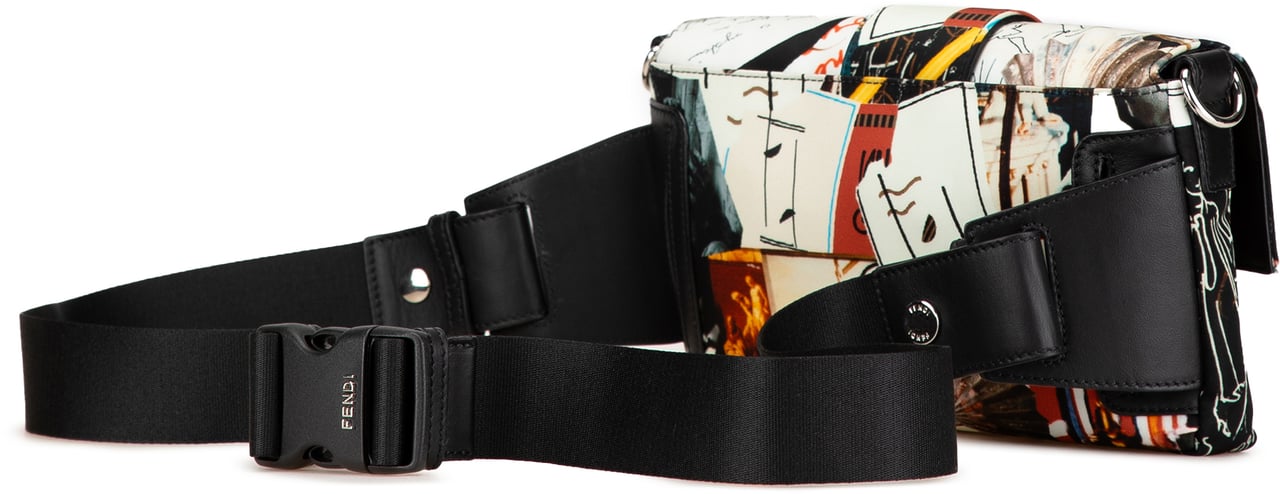 Fendi Nylon Karl Kollage Convertible Belt Baguette Wit