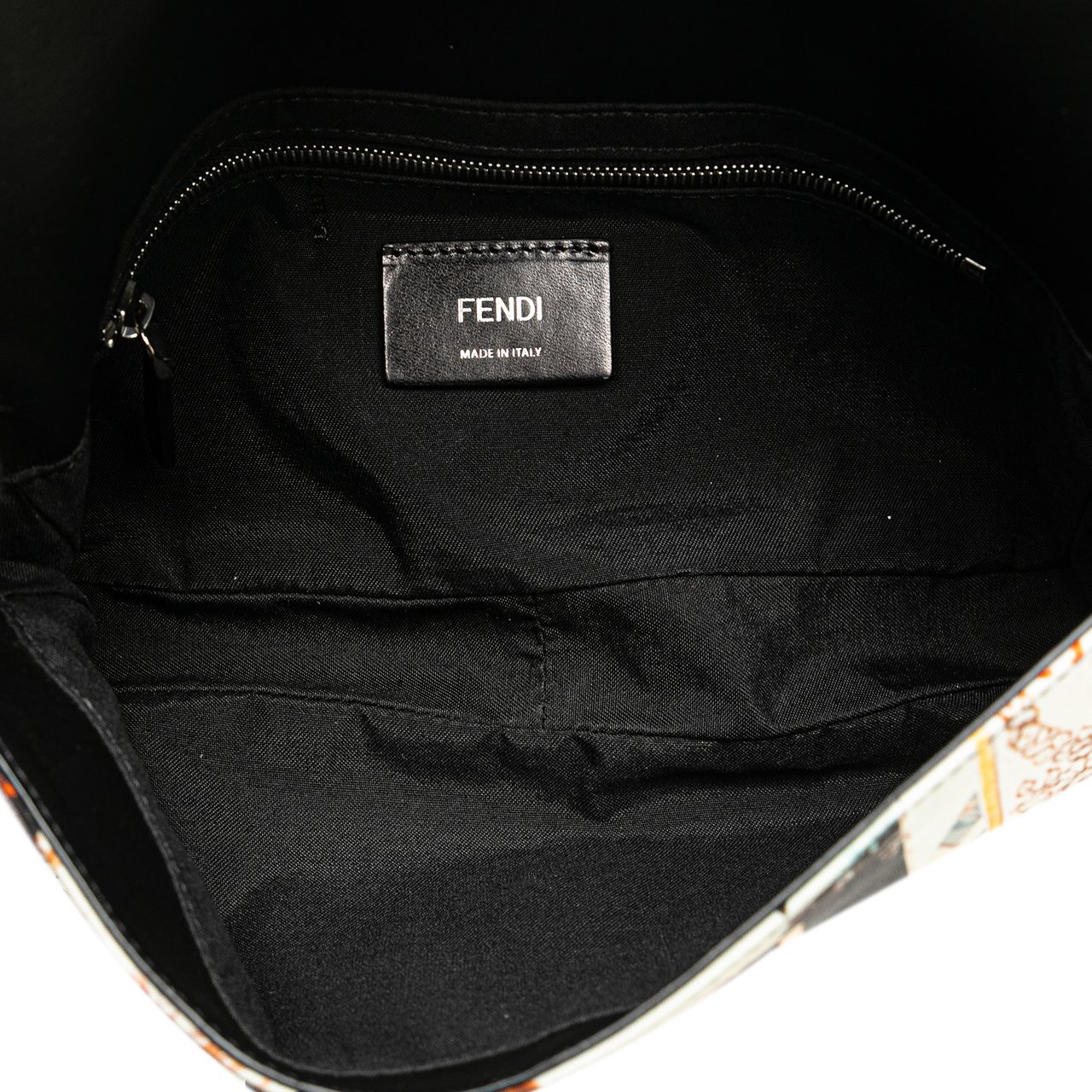 Fendi Nylon Karl Kollage Convertible Belt Baguette Wit