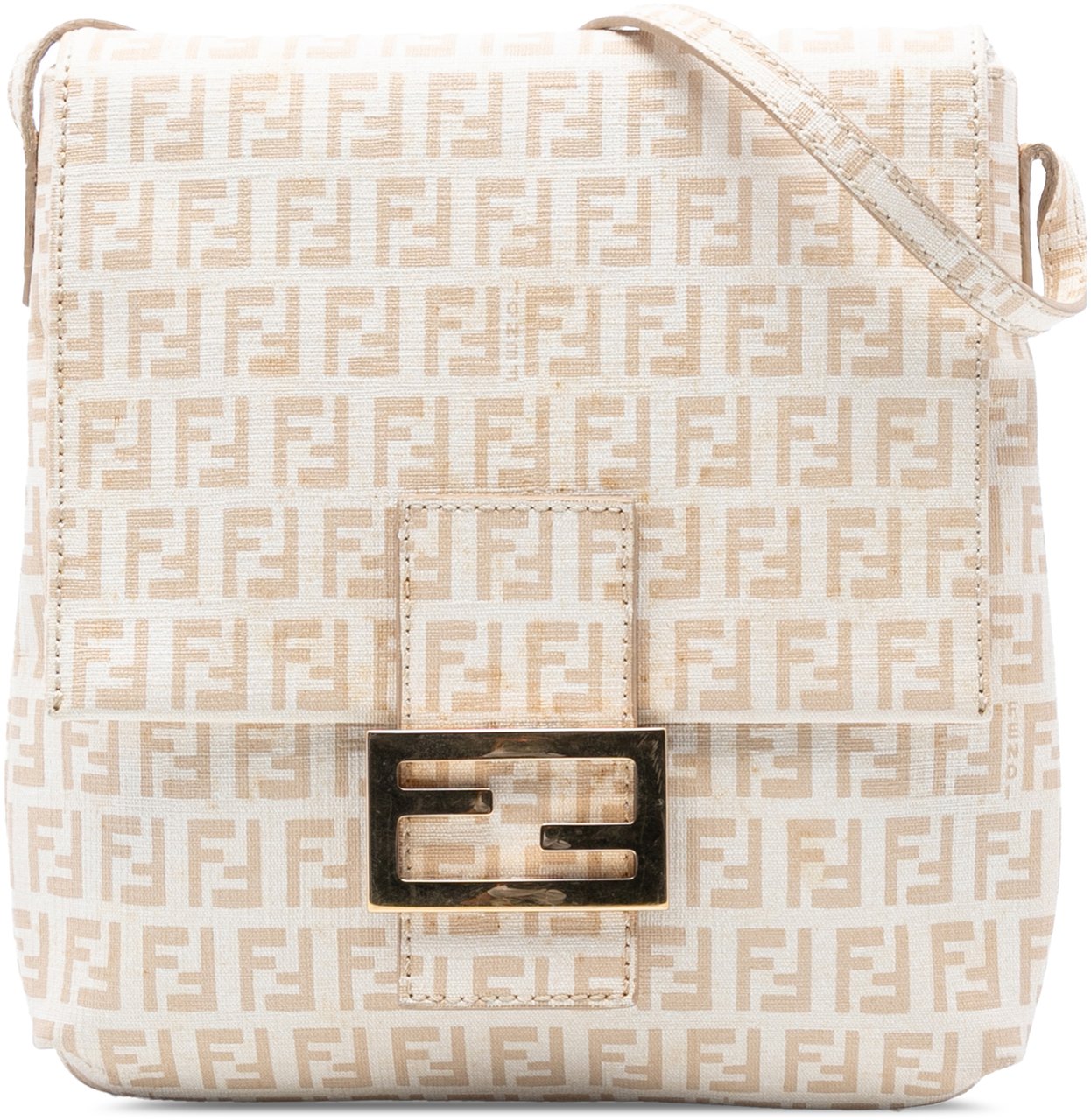Fendi Zucchino Spalmati Crossbody Bruin