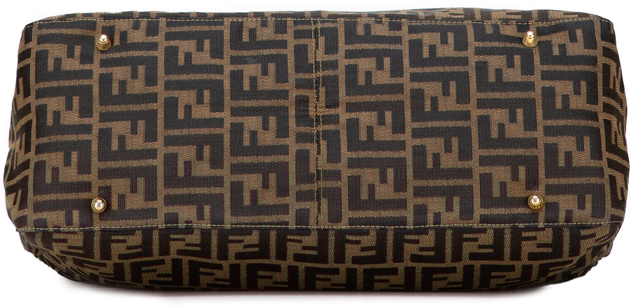 Fendi Large Zucca Canvas Twins Tote Bruin