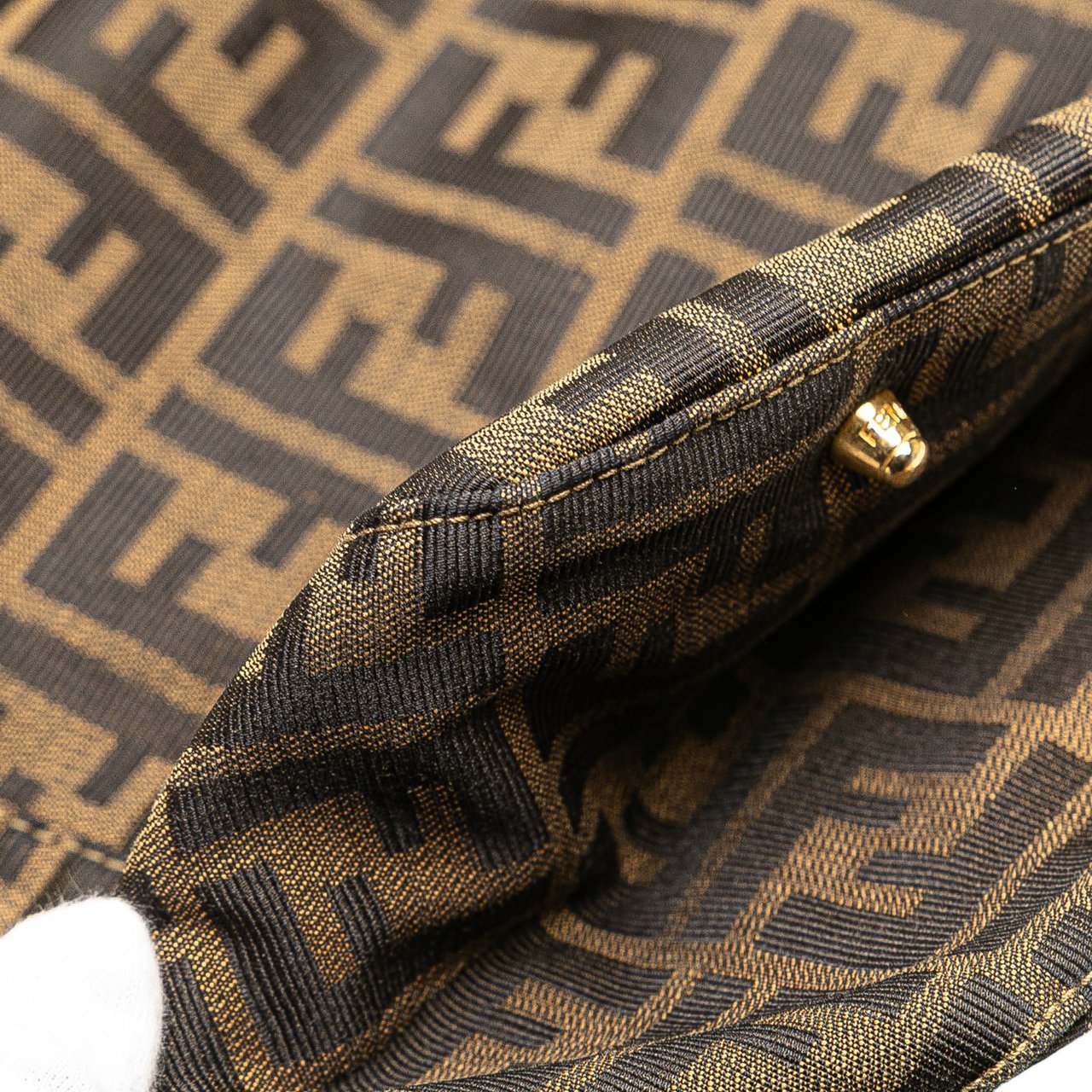 Fendi Large Zucca Canvas Twins Tote Bruin