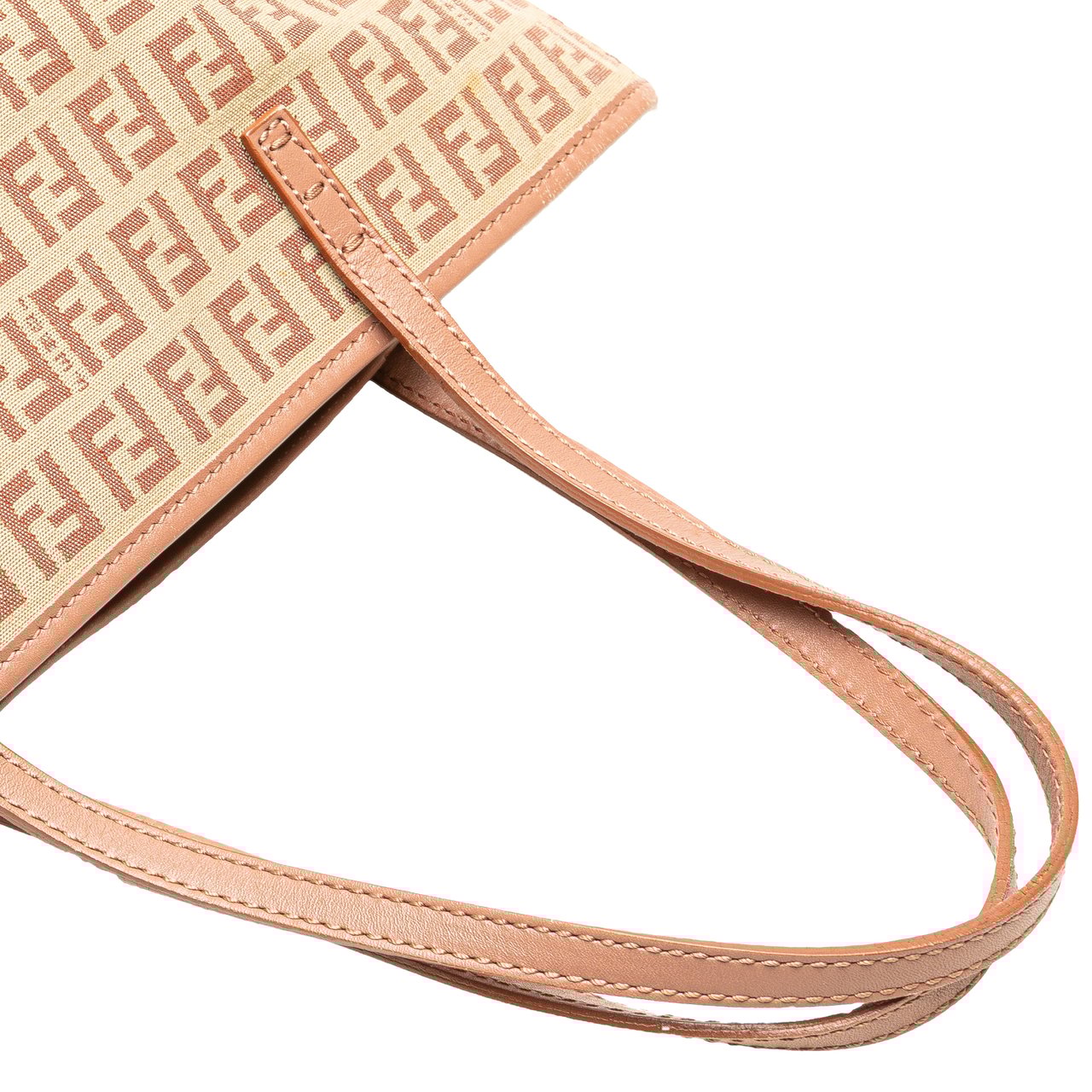 Fendi Zucchino Canvas Tote Bruin