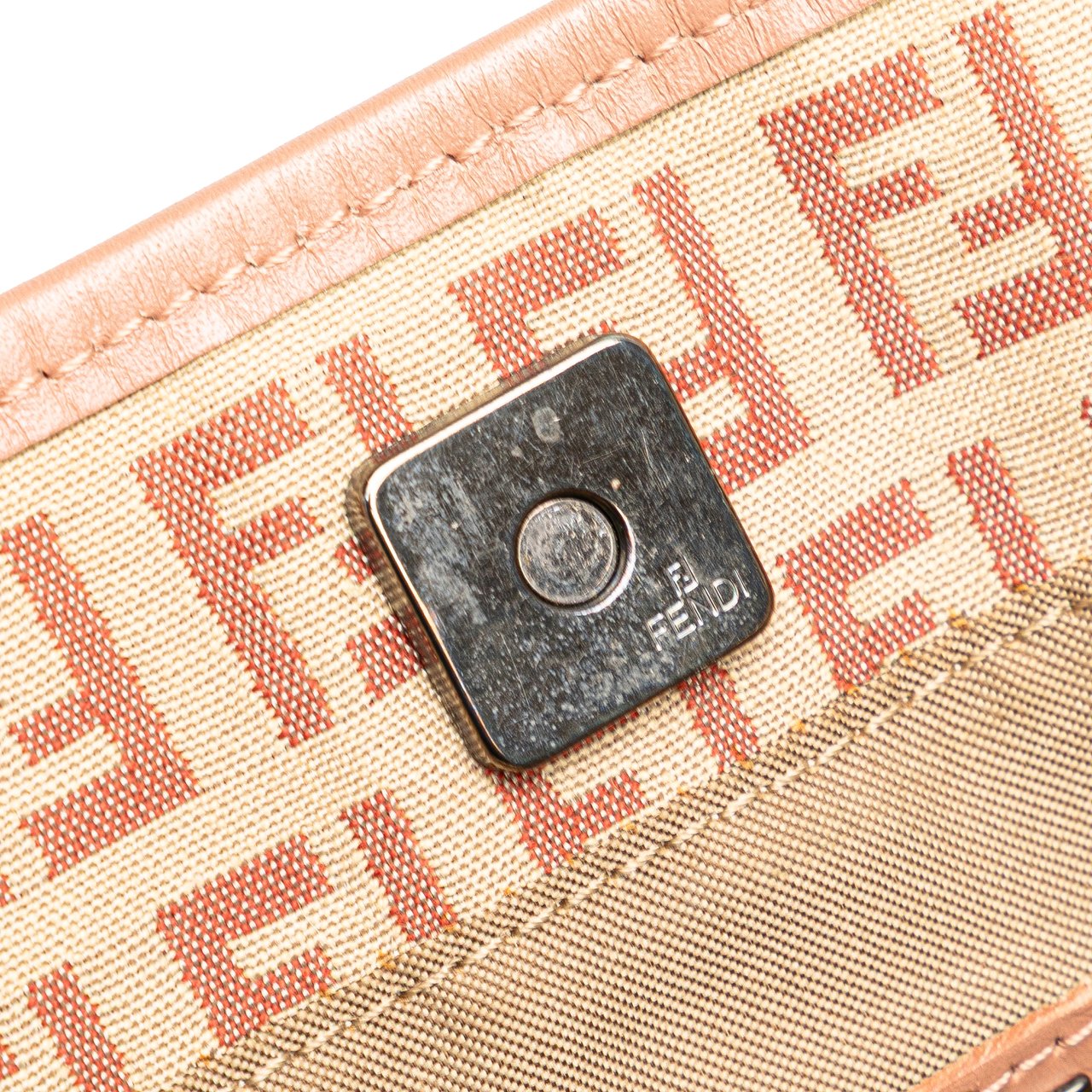 Fendi Zucchino Canvas Tote Bruin