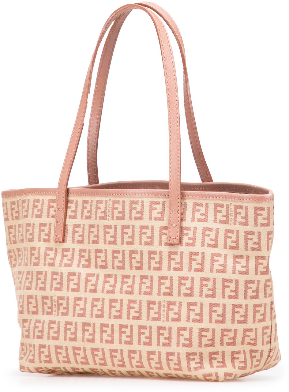 Fendi Zucchino Canvas Tote Bruin