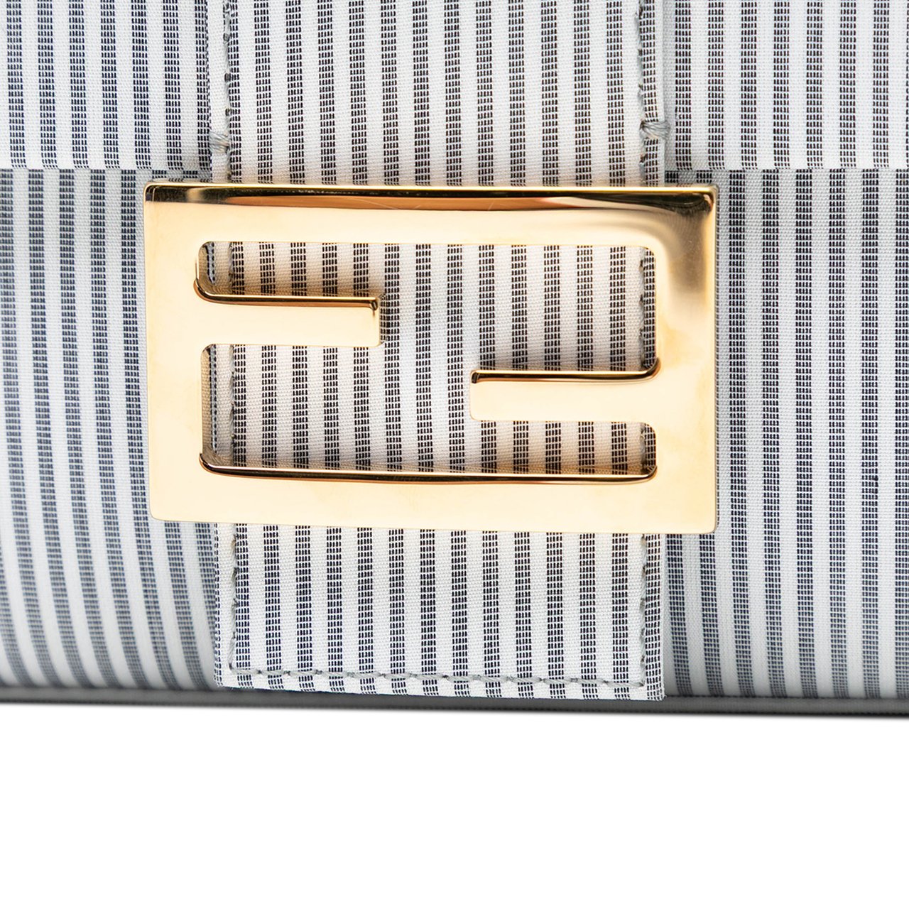 Fendi Striped Jersey Baguette Satchel Wit